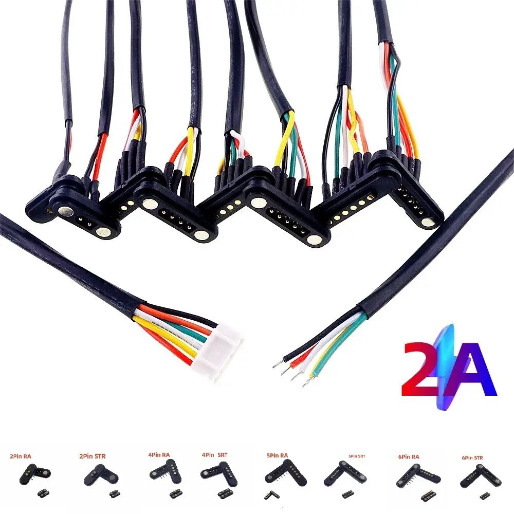 Çin 2.54 MM Pitch Yüksek Akım 2A Manyetik Pogo Pin Konnektörü 2 3 4 5 6 8 10 12 14 Kutuplu Erkek Dişi üretici firma