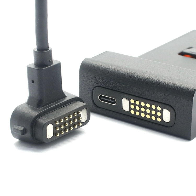 中国 60W PD 快速充电弹簧磁力电缆 USB 3.1 C 型母头转 18 针磁性弹簧针电缆组件音频 制造商