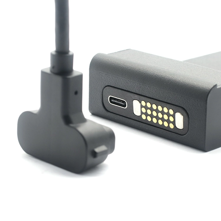 中国 60W PD 快速充电弹簧磁力电缆 USB 3.1 C 型母头转 18 针磁性弹簧针电缆组件音频 制造商