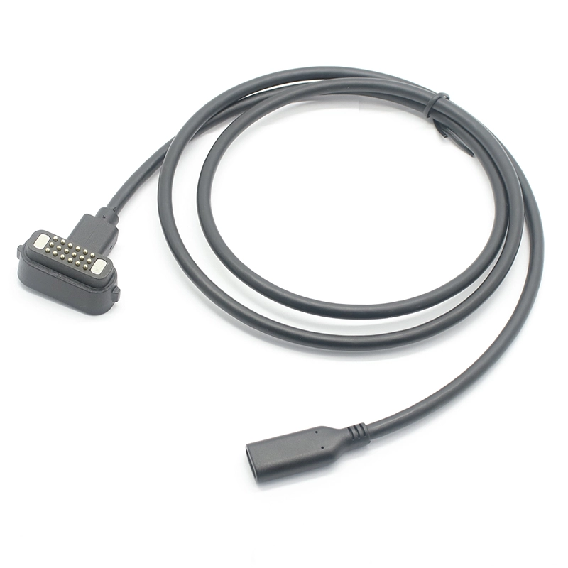 中国 60W PD 快速充电弹簧磁力电缆 USB 3.1 C 型母头转 18 针磁性弹簧针电缆组件音频 制造商