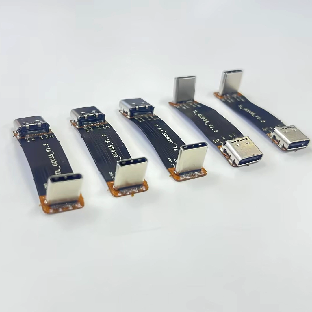 الصين 90 درجة 60 واط شحن سريع USB3.1 FFC FPV FPC USB C كابل تمديد الشريط المسطح 10 جيجابت في الثانية 4K @ 60 هرتز الصانع
