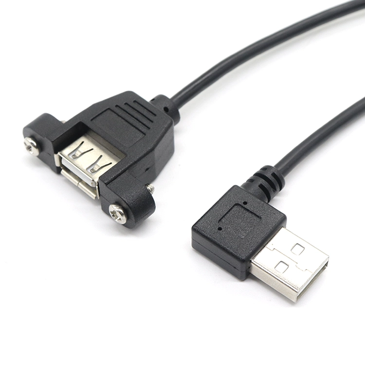 Cina Montaggio a vite con bloccaggio USB A femmina a 90 gradi ad angolo retto ad angolo sinistro USB A cavo di prolunga per fotocamera produttore