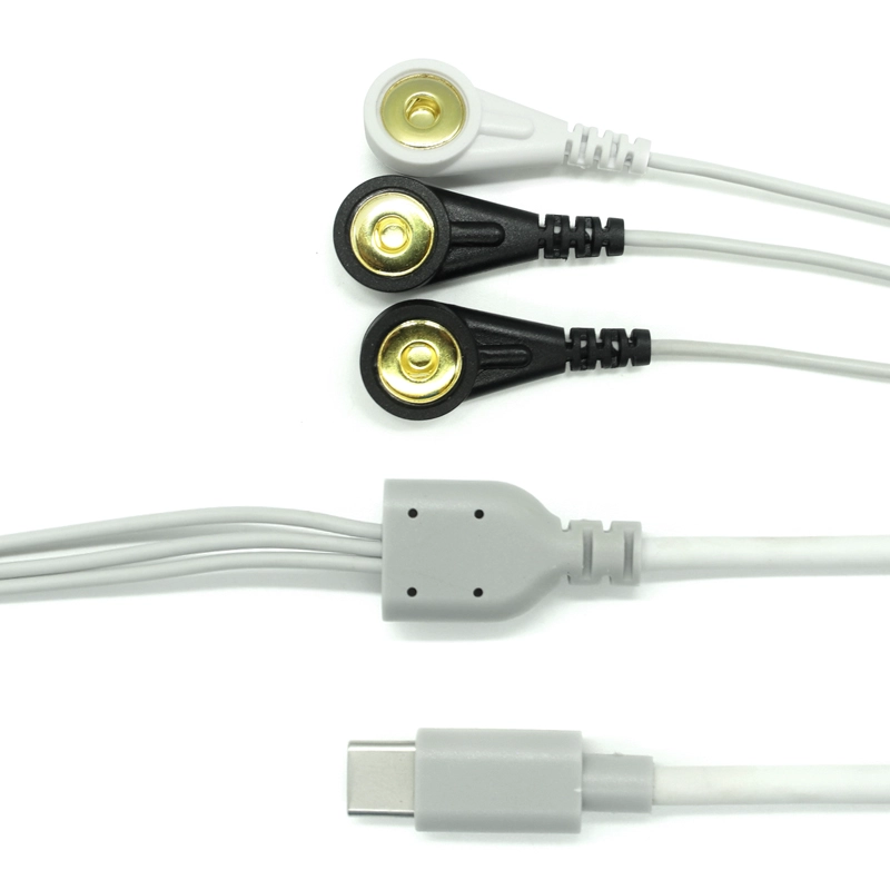 porcelana El ODM modificó el cable médico para requisitos particulares con el tipo C del USB al alambre conductor rápido femenino del blindaje de ECG de 3 ventajas fabricante