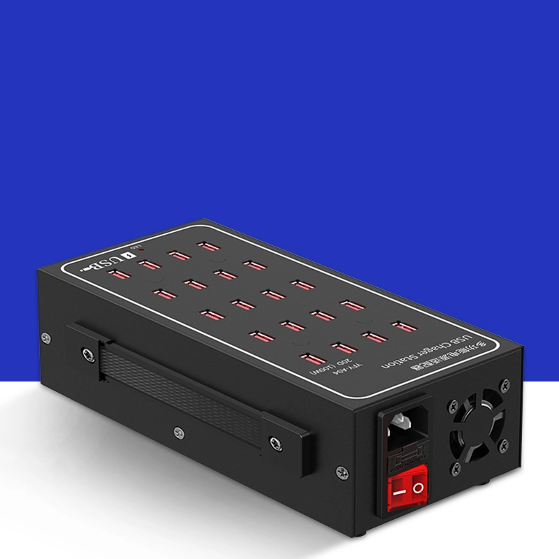 Chine Chargeur USB multi-ports, Station de charge USB de bureau à 20 ports (100 W), chargeur intelligent USB multifonction fabricant