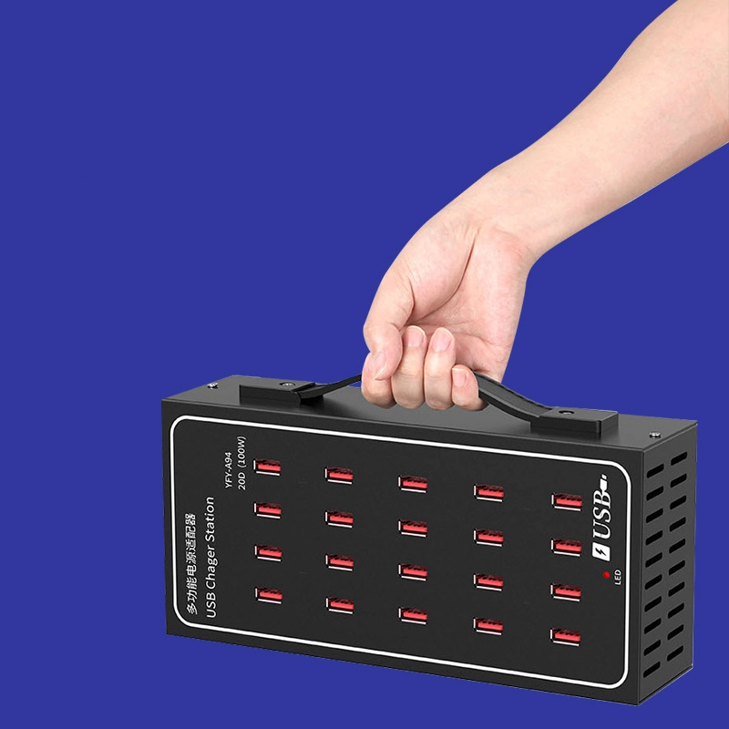 Chine Chargeur USB multi-ports, Station de charge USB de bureau à 20 ports (100 W), chargeur intelligent USB multifonction fabricant
