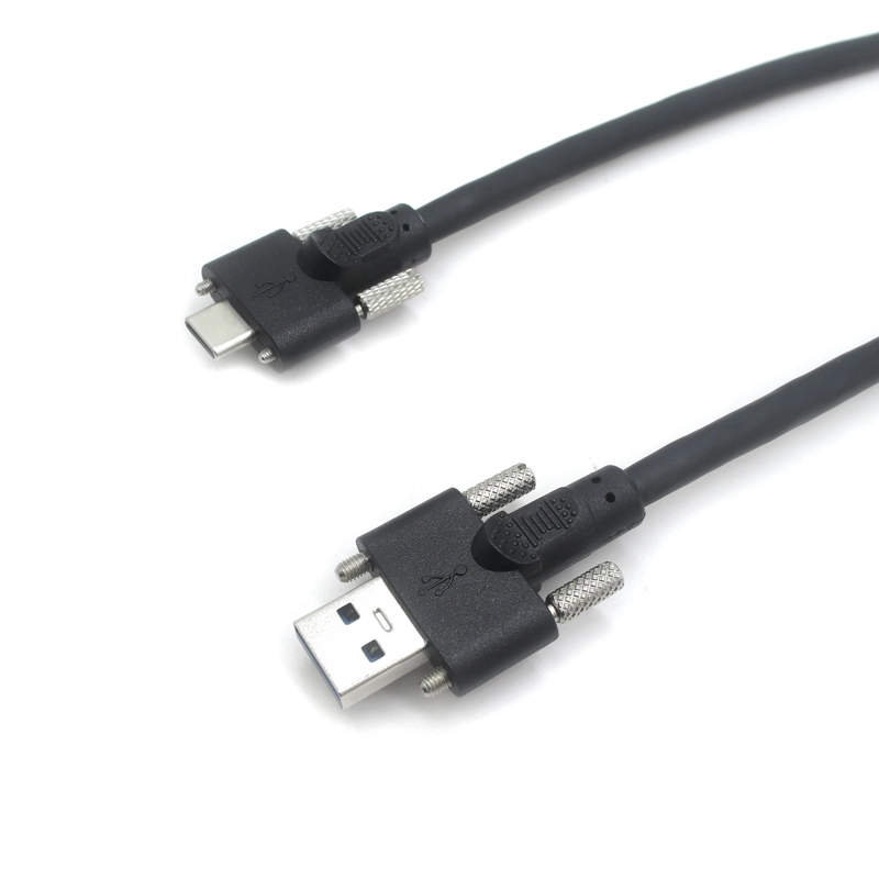 China Customized Dual Screw Locking USB3.0 A Male To Type C with Screw Locking Panel Data Cables For Industrial Camera manufacturer