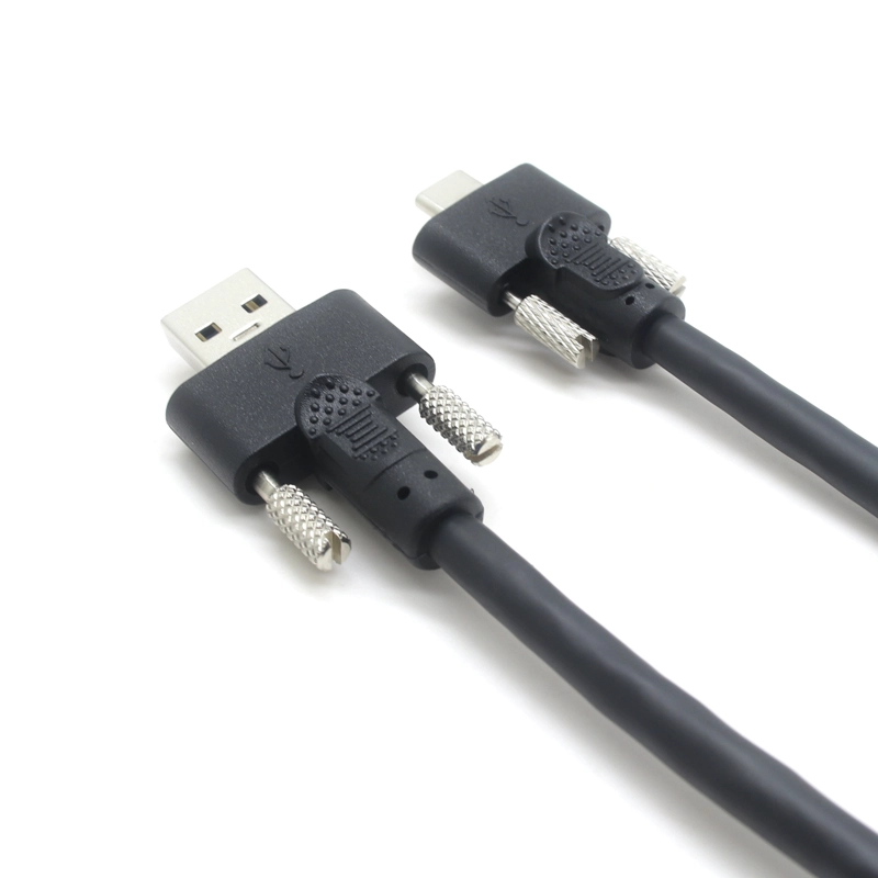 China Customized Dual Screw Locking USB3.0 A Male To Type C with Screw Locking Panel Data Cables For Industrial Camera manufacturer