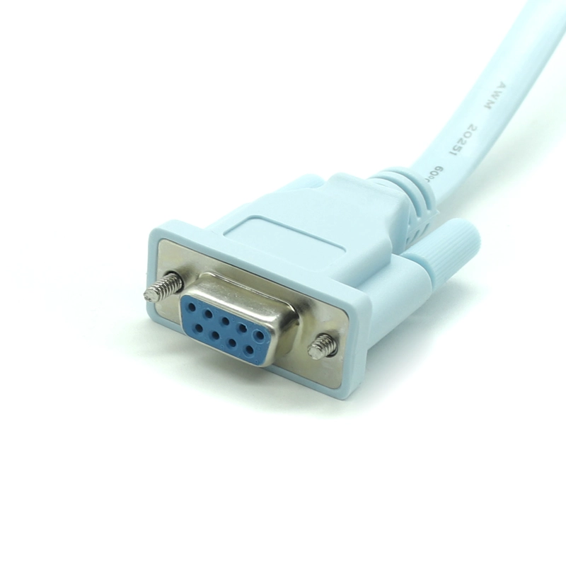 China DB9 Female to RJ45 Cable Device Management Serial Adapter PVC Serial Console Cable for Computer manufacturer