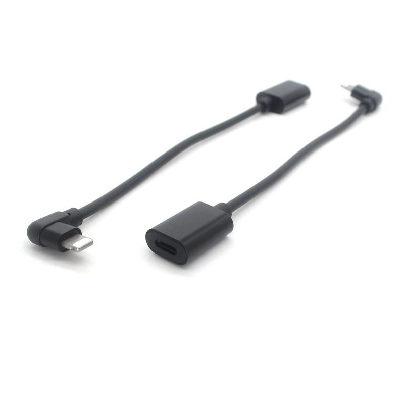 China Right angled lightning male to female charging cord extender 8 pin extension cable for iPhone iPad manufacturer