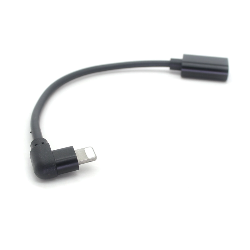 China Right angled lightning male to female charging cord extender 8 pin extension cable for iPhone iPad manufacturer