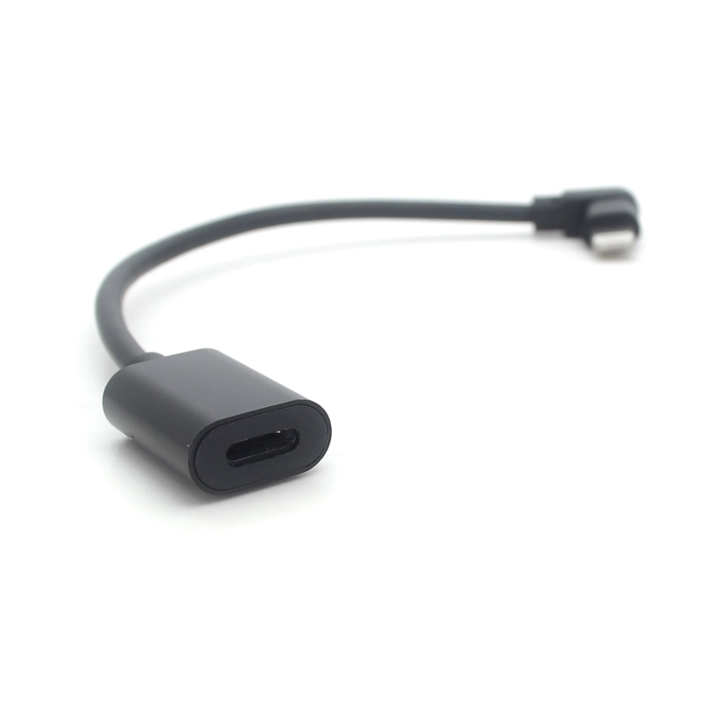 China Right angled lightning male to female charging cord extender 8 pin extension cable for iPhone iPad manufacturer