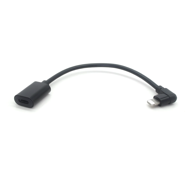China Right angled lightning male to female charging cord extender 8 pin extension cable for iPhone iPad manufacturer