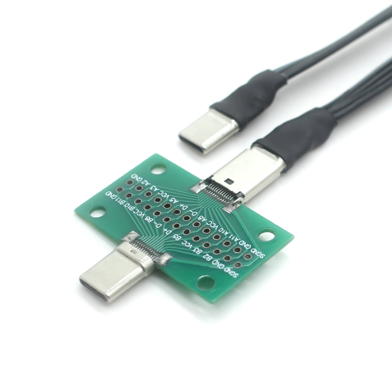 porcelana FFC USB C FPV plano delgado cinta FPC Cable 24pin dual USB tipo-c FPC cable extensor con PCB fabricante
