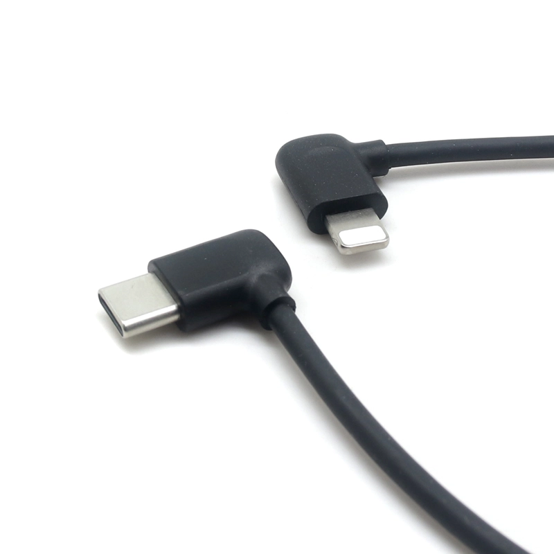 China PD 20W Fast Charging Cord USB 2.0 90 Degree Lightning 8 Pin To Right Angle USB Type C Cable For iPhone PD Charger manufacturer