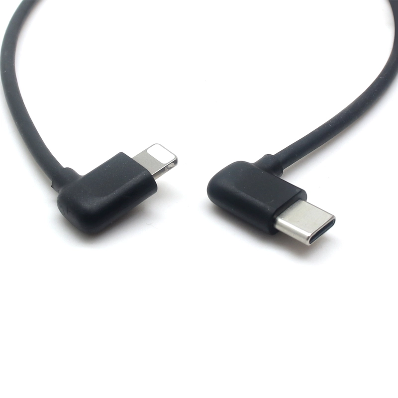 China PD 20W Fast Charging Cord USB 2.0 90 Degree Lightning 8 Pin To Right Angle USB Type C Cable For iPhone PD Charger manufacturer
