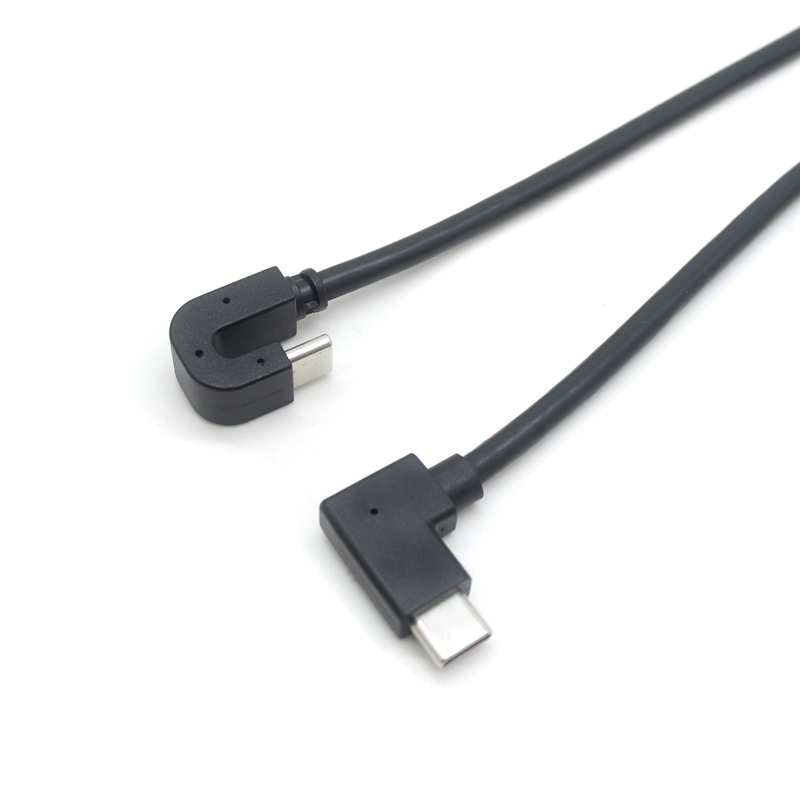 Çin USB C 180 derece kablo U şekilli USB-C - USB-C 90 derece Şarj veri kablosu üretici firma