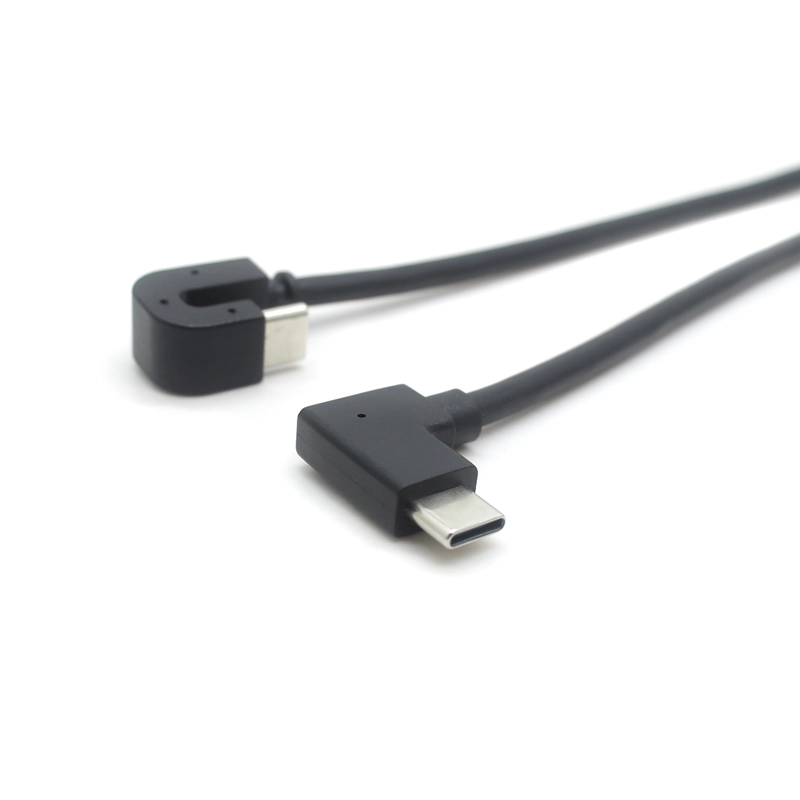 Çin USB C 180 derece kablo U şekilli USB-C - USB-C 90 derece Şarj veri kablosu üretici firma