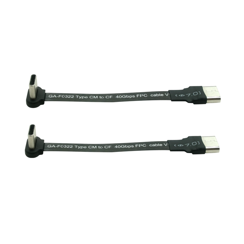 Cina Cavo FPC piatto USB C da 90 gradi a ricarica rapida 3A Cavo a nastro FPC USB4 tipo C da 40 Gbps produttore