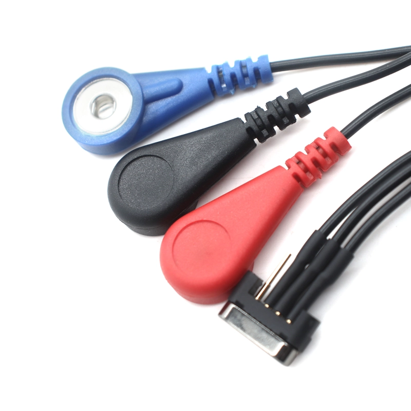 Chine Câble à ressort magnétique 4P ECG Snap Pogo Pin, fabriqué sur mesure en usine, pour équipement de soins de santé fabricant