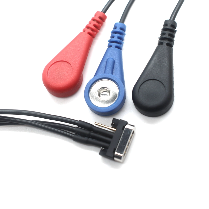 Chine Câble à ressort magnétique 4P ECG Snap Pogo Pin, fabriqué sur mesure en usine, pour équipement de soins de santé fabricant