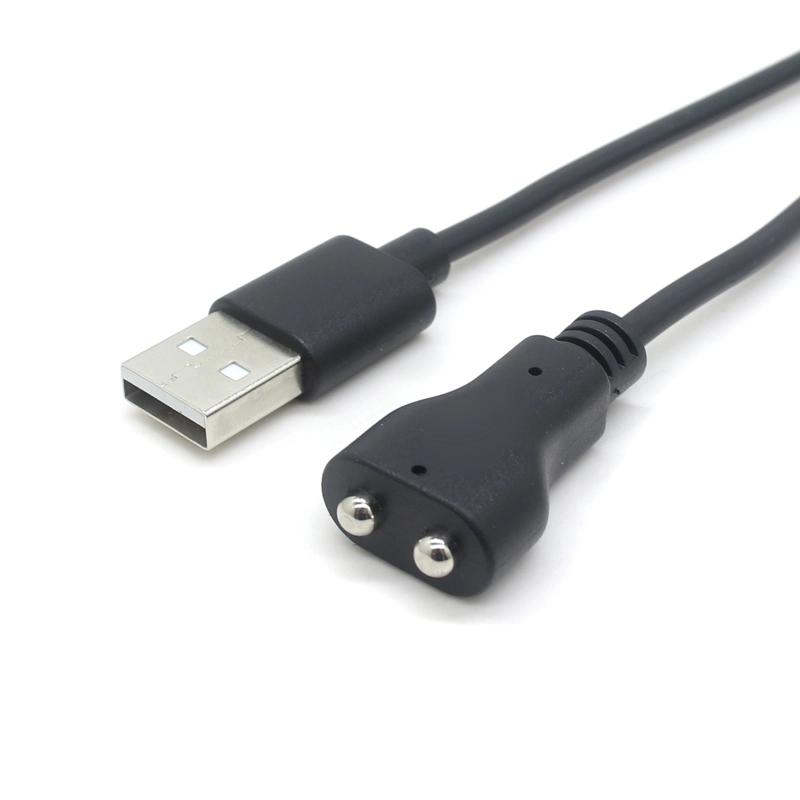 중국 고품질 맞춤 USB ~ 2 핀 마그네틱 라운드 포고 핀 케이블 제조업체