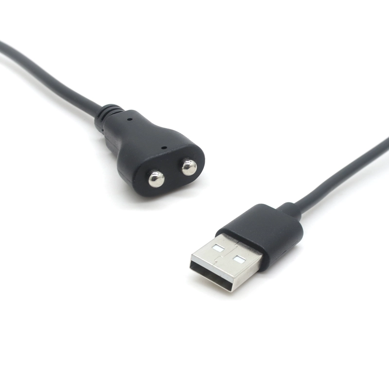중국 고품질 맞춤 USB ~ 2 핀 마그네틱 라운드 포고 핀 케이블 제조업체