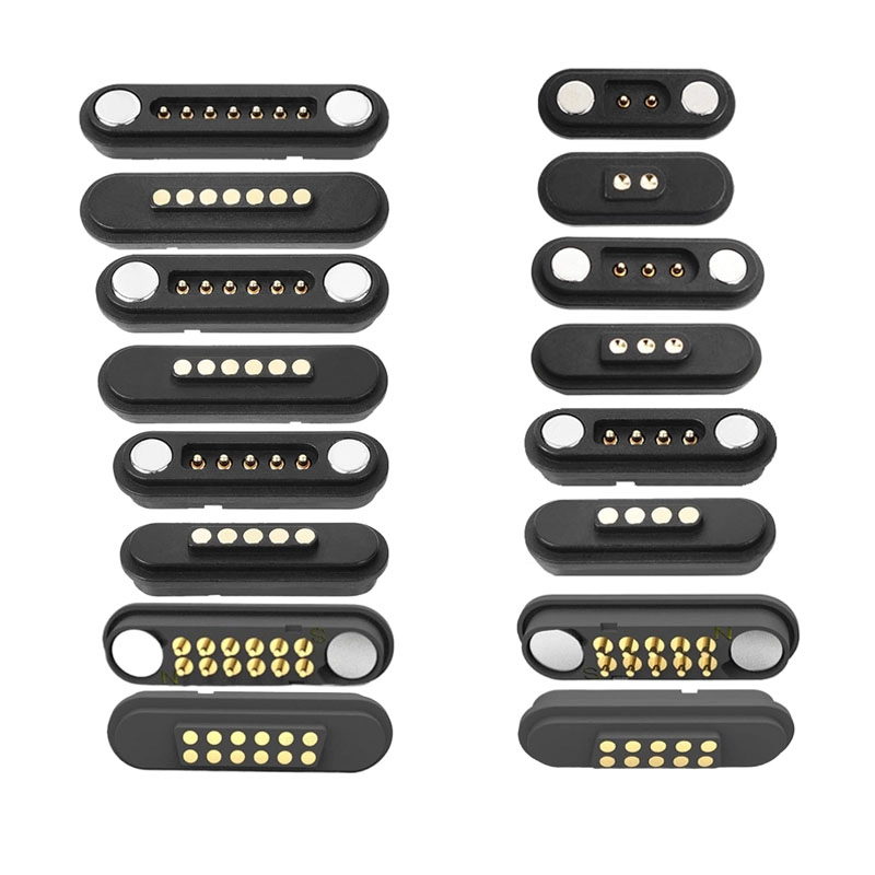 China 2p 3p 4p 5p 6p 7p 8p 9p 10p 12pin magnetische pogo pin connector 2a pogo pin magnetische connector mannelijk vrouwelijk 2,54 mm door gaten veerbelaste connectoren dc power socket dc power lading sond connector connector fabrikant