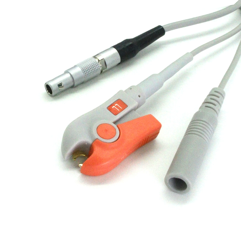 Çin Yüksek kaliteli tıbbi elektrot kablosu lemos fişine SR'den EKG klipsine ve 2.0 elektrot pimi fiş kurşun teli üretici firma