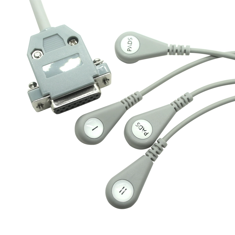 China Benutzerdefiniertes DB15-Elektrodenkabel von weiblich bis 13-führender 4.0-Snap-EKG-Schild, Multi-Channel, OEM Medical Draht Hersteller