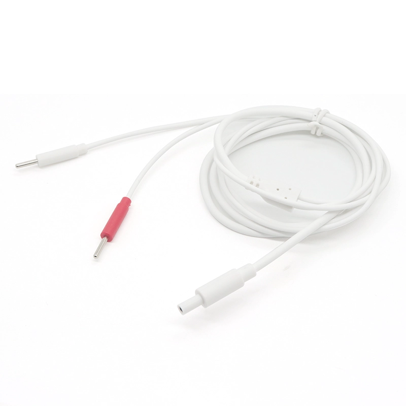 Çin Özelleştirilmiş DC 2.35 mm Erkekten Çift 2.0 İğne Electrode EKG Kurşun Teli - Terapi Cihazları için OEM/ODM Üreticisi üretici firma