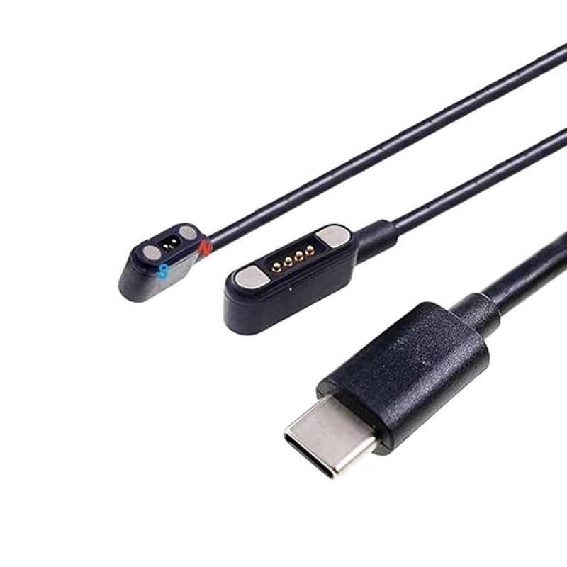 China USB Type-C to 1P/2P/4P Magnetic Pogo Pin Charger Cable – Spring Loaded Magnetic Connector | OEM Manufacturer | ISO 13485 & ISO 9001 Certified manufacturer