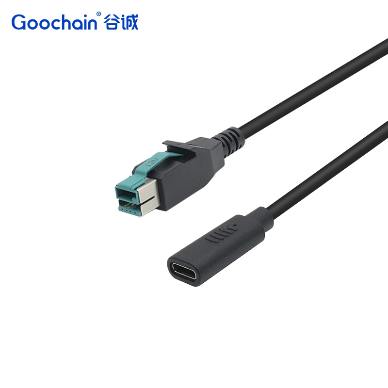 China USB Type C Vrouw tot 12V aangedreven USB -kabel voor POS -systemen | Dongguan -fabrikant | ISO 13485 & ISO 9001 gecertificeerd fabrikant