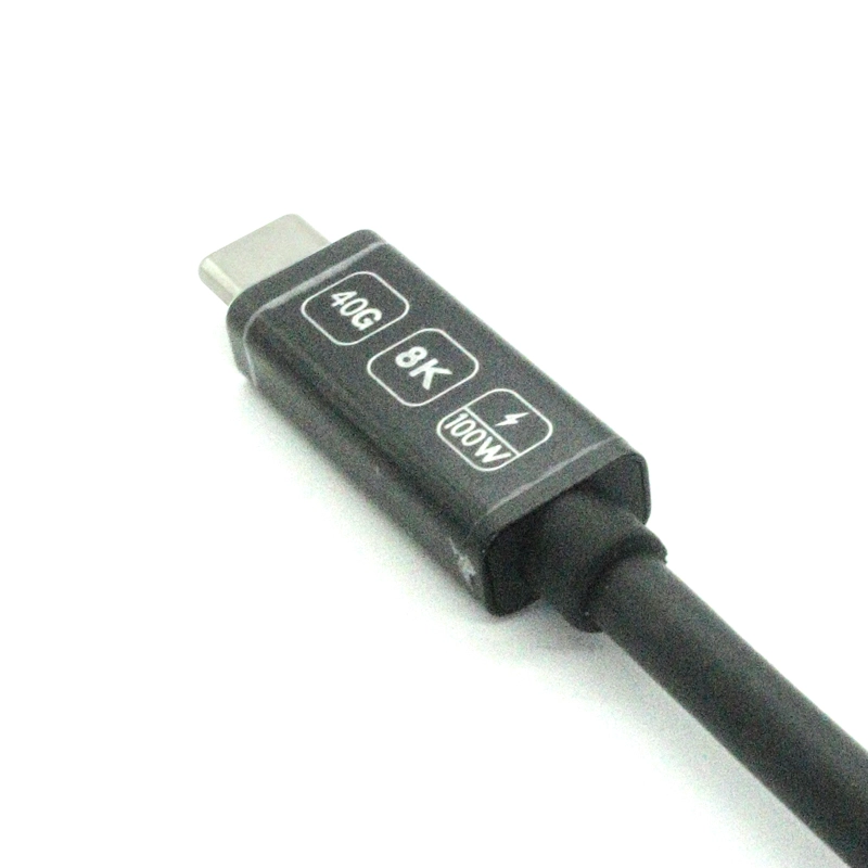الصين PD100W 40GBPS TYPE-C MALE TO TYPE-C CABLE CABLE-8K فيديو ، متوافق مع Thunderbolt ، مصنع معتمد من ISO الصانع