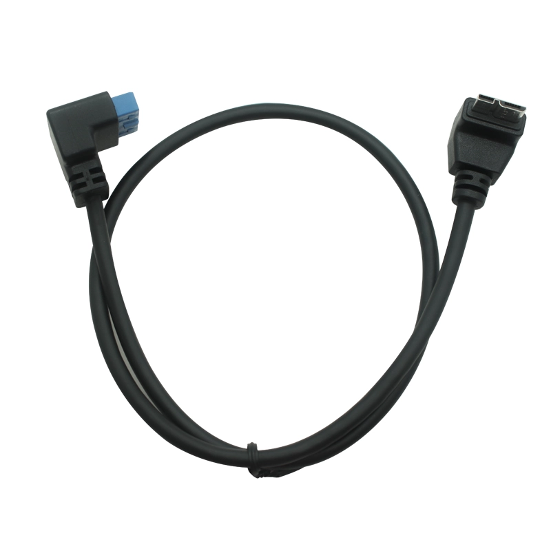 China Rechtwinkel 20 Pin weiblich bis Micro USB 3.0 BM Kabel | Dual 90-Grad-Anschlüsse | OEM -USB -Kabelhersteller Hersteller