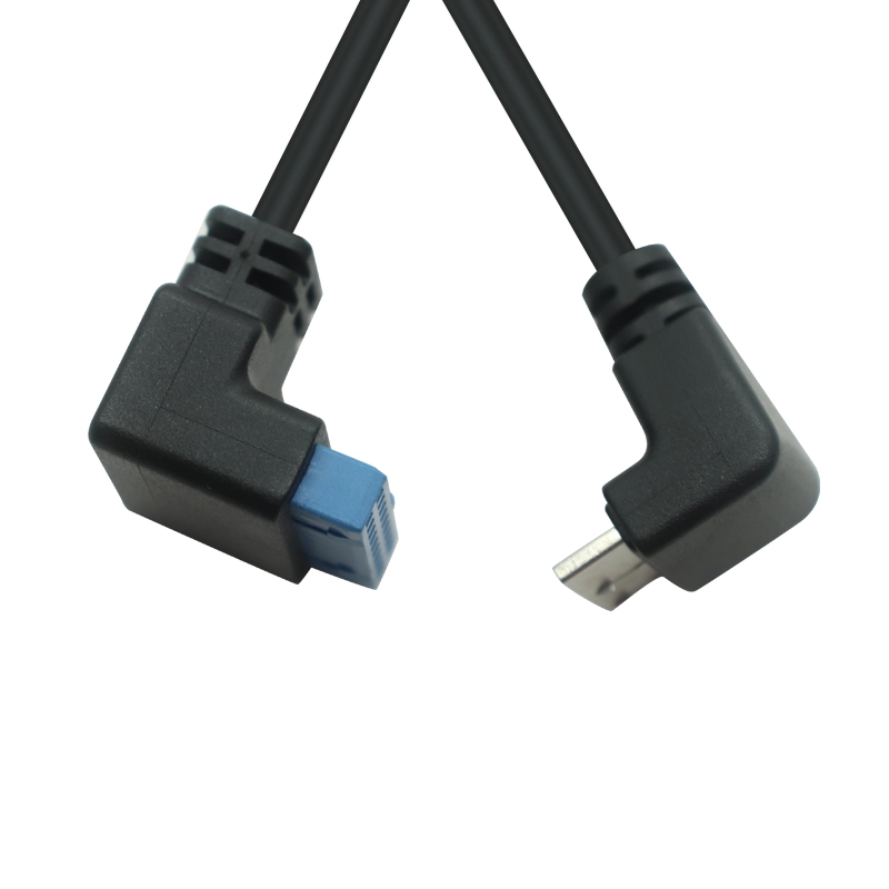 China Rechtwinkel 20 Pin weiblich bis Micro USB 3.0 BM Kabel | Dual 90-Grad-Anschlüsse | OEM -USB -Kabelhersteller Hersteller