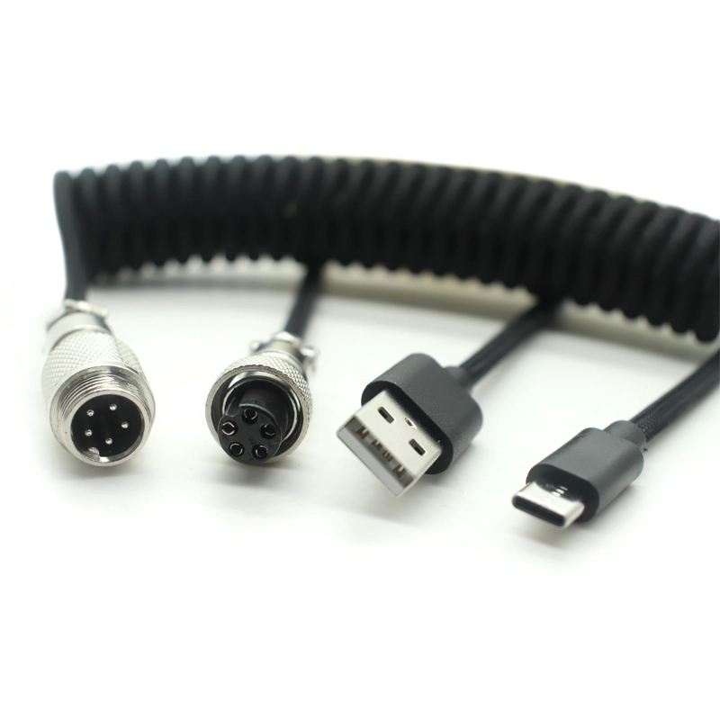 Çin Özel USB-A & USB-C-GX Havacılık Konnektörü Buzlu Kablo | Tıbbi ve Endüstriyel Sınıf üretici firma