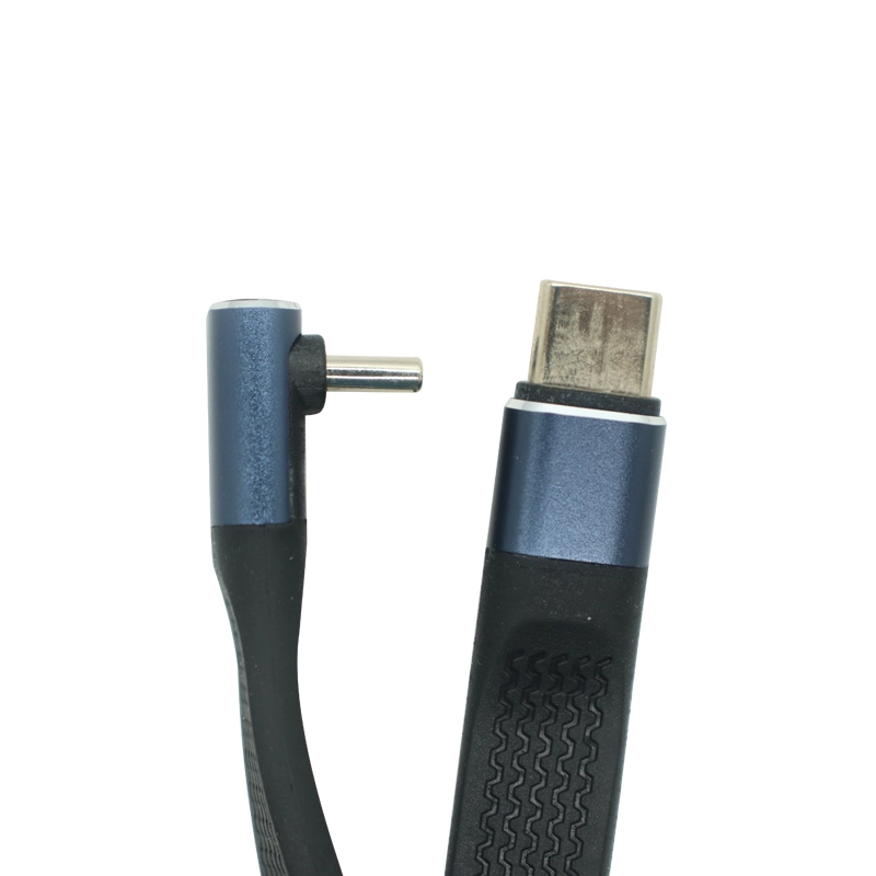 الصين 240W USB Type-C Male to Male Flat Cable | 40 جيجابت في الثانية 8K فيديو | موصل الزاوية اليمنى | الشركة المصنعة ISO الصانع