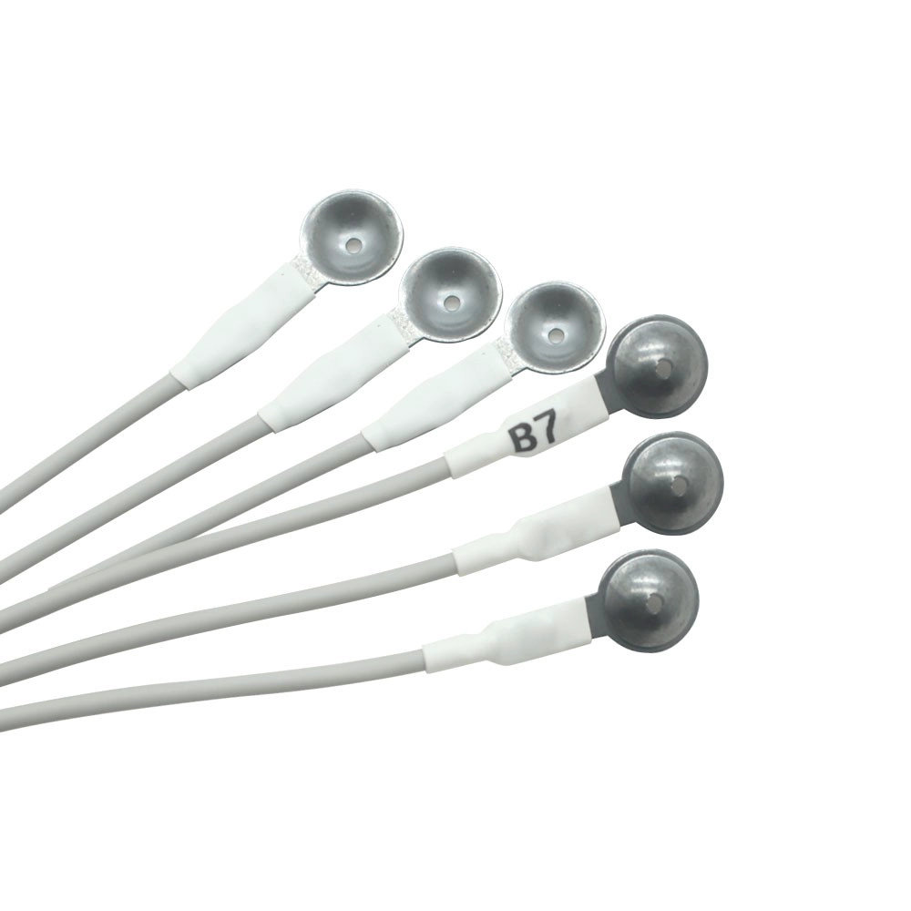 porcelana Cable de plomo EEG masculino tipo-C con 6 electrodos de succión de cloruro de plata/plata y 2 electrodos de clip de oído de metal fabricante