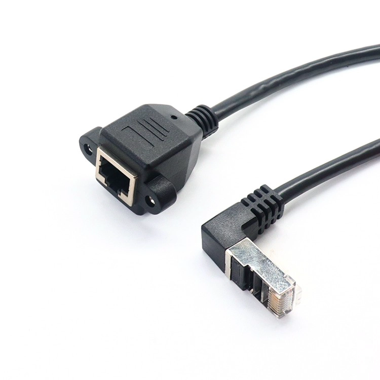 중국 RJ45 나사로 90 ° RJ45 남성 확장 케이블 - 중국 공장 제조업체 OEM 공급 업체 제조업체