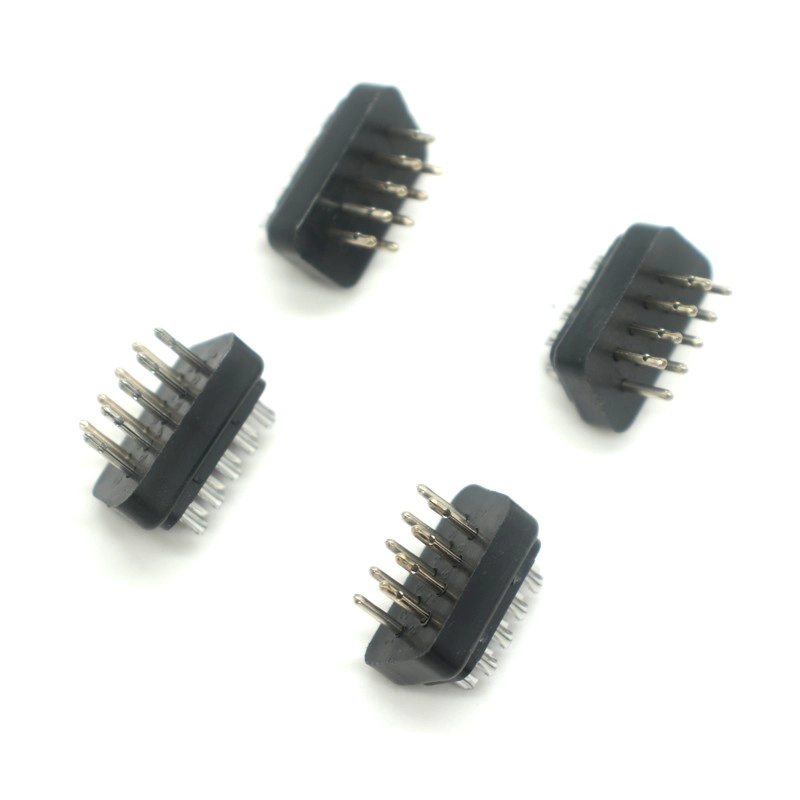 porcelana Inserto del conector masculino DB9 con alfileres dorados, aislante negro-Fabricante certificado ISO 9001 e ISO 13485 fabricante