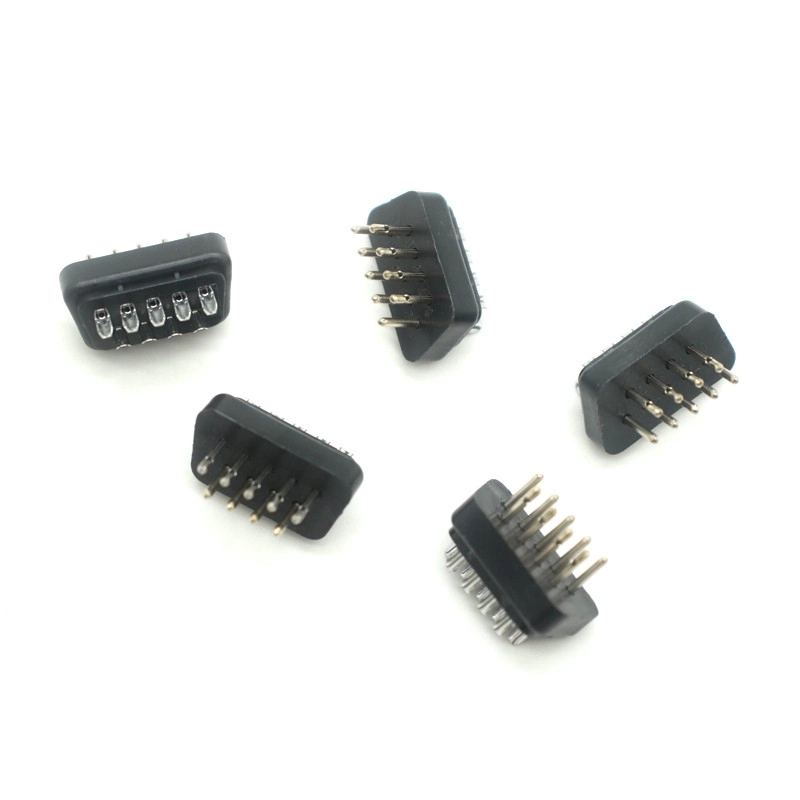 porcelana Inserto del conector masculino DB9 con alfileres dorados, aislante negro-Fabricante certificado ISO 9001 e ISO 13485 fabricante