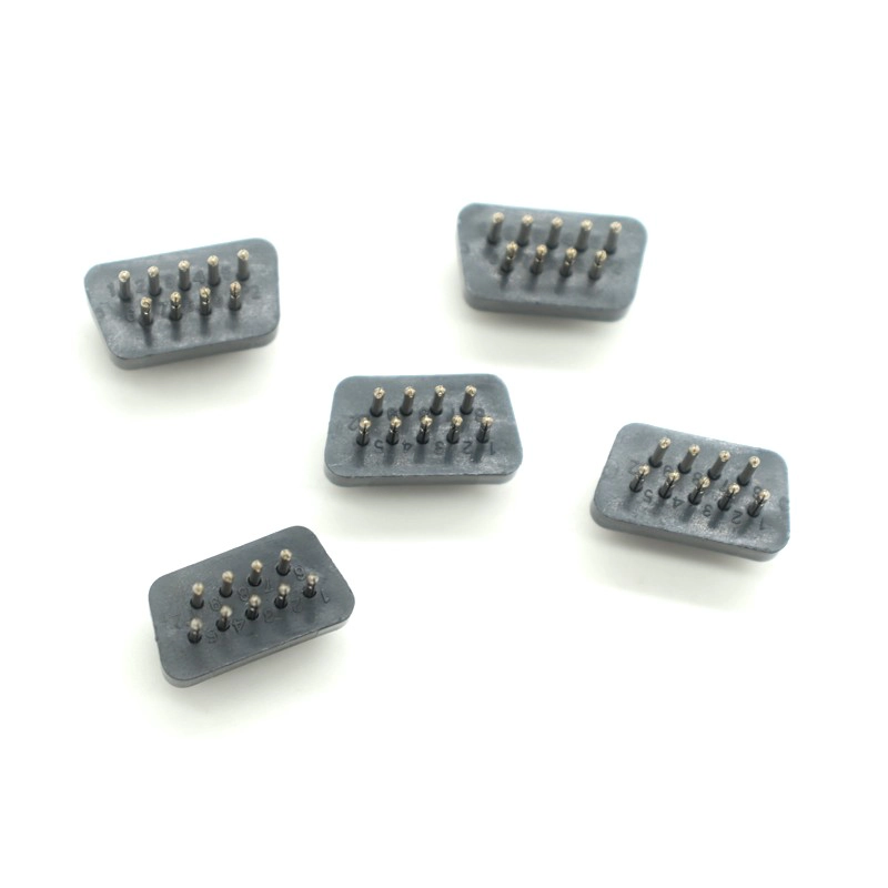 porcelana Inserto del conector masculino DB9 con alfileres dorados, aislante negro-Fabricante certificado ISO 9001 e ISO 13485 fabricante
