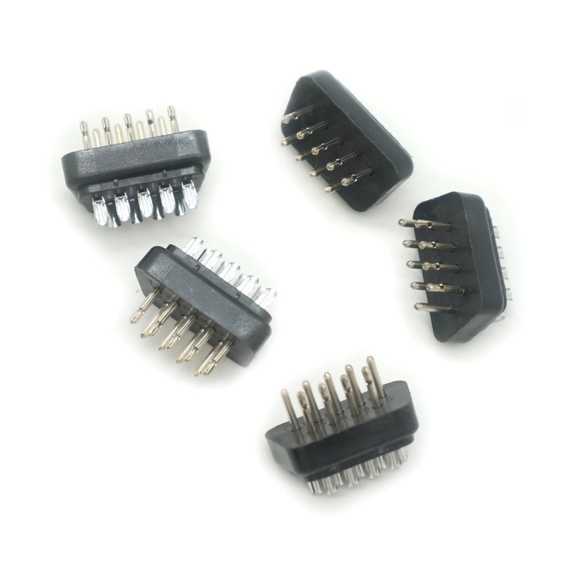 porcelana Inserto del conector masculino DB9 con alfileres dorados, aislante negro-Fabricante certificado ISO 9001 e ISO 13485 fabricante