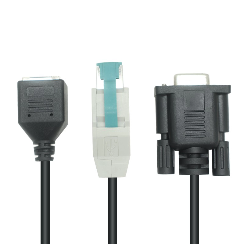 China RJ12 6p6c vrouwelijk tot 12V poweredusb  DB9 vrouwelijke adapterkabel | Aangepaste OEM -productie met ISO 13485 & ISO 9001 Certified Factory fabrikant