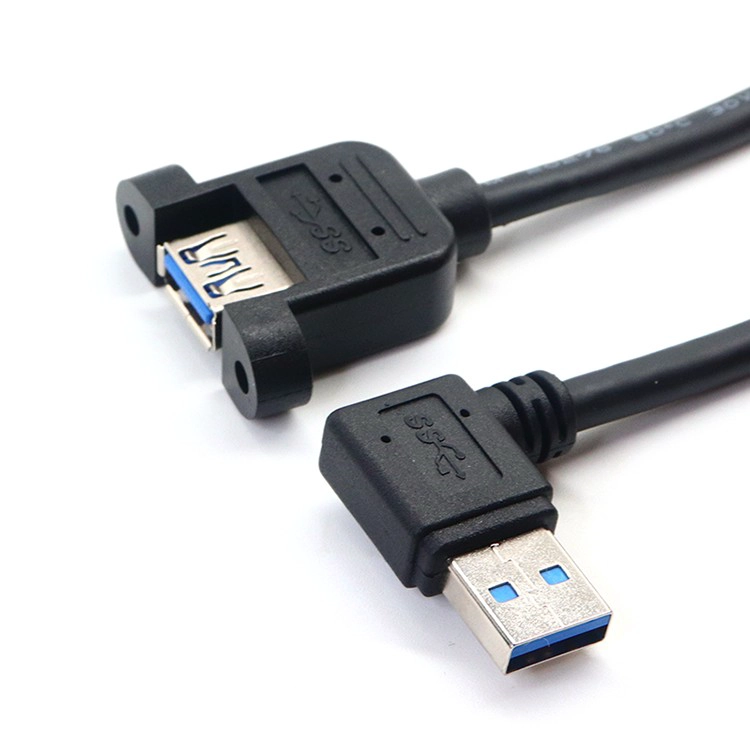 Cina Angolo destro USB da 3,0 da 3,0 am a AF Cavo di estensione con supporto a doppio pannello a vite | Produttore OEM produttore