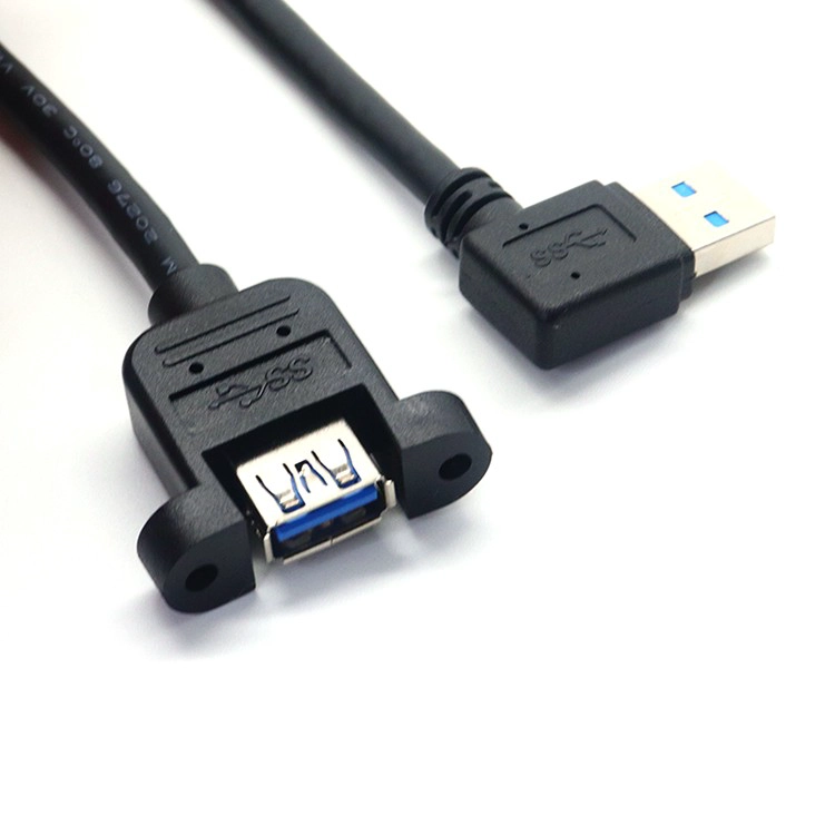 Cina Angolo destro USB da 3,0 da 3,0 am a AF Cavo di estensione con supporto a doppio pannello a vite | Produttore OEM produttore