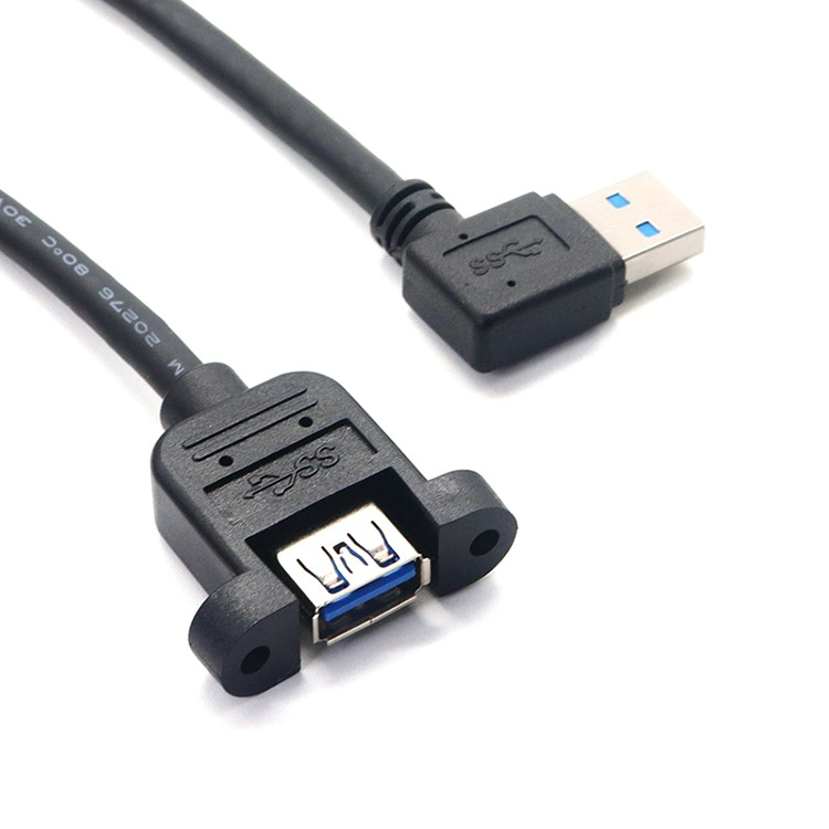 Cina Angolo destro USB da 3,0 da 3,0 am a AF Cavo di estensione con supporto a doppio pannello a vite | Produttore OEM produttore