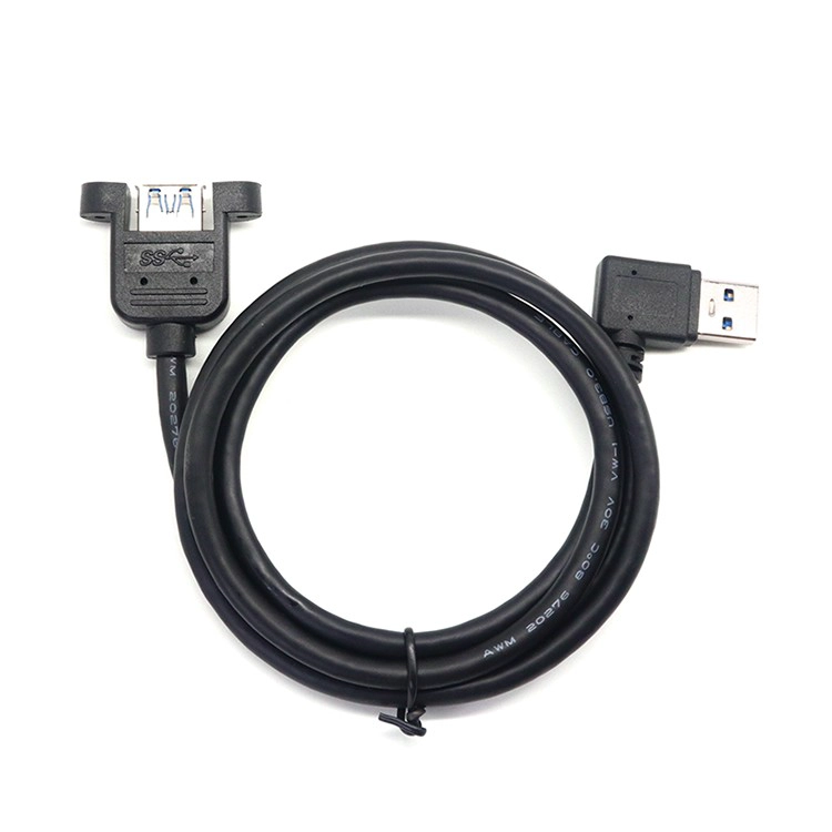 Cina Angolo destro USB da 3,0 da 3,0 am a AF Cavo di estensione con supporto a doppio pannello a vite | Produttore OEM produttore