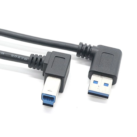 China Ângulo reto USB 3.0 Tipo A Male A do ângulo reto USB 3.0 Tipo B Cabo macho | Fabricante de cabos USB em alta velocidade fabricante