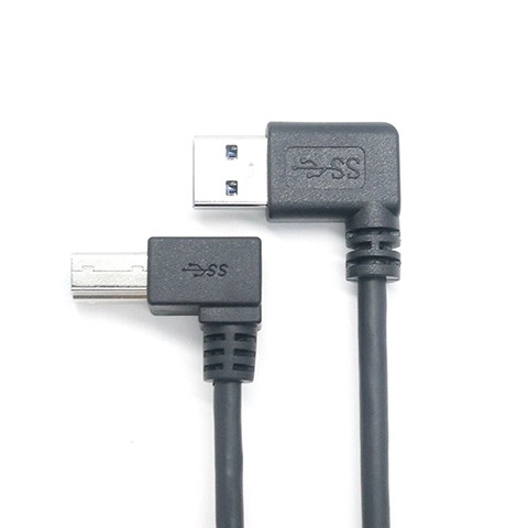 China Ângulo reto USB 3.0 Tipo A Male A do ângulo reto USB 3.0 Tipo B Cabo macho | Fabricante de cabos USB em alta velocidade fabricante